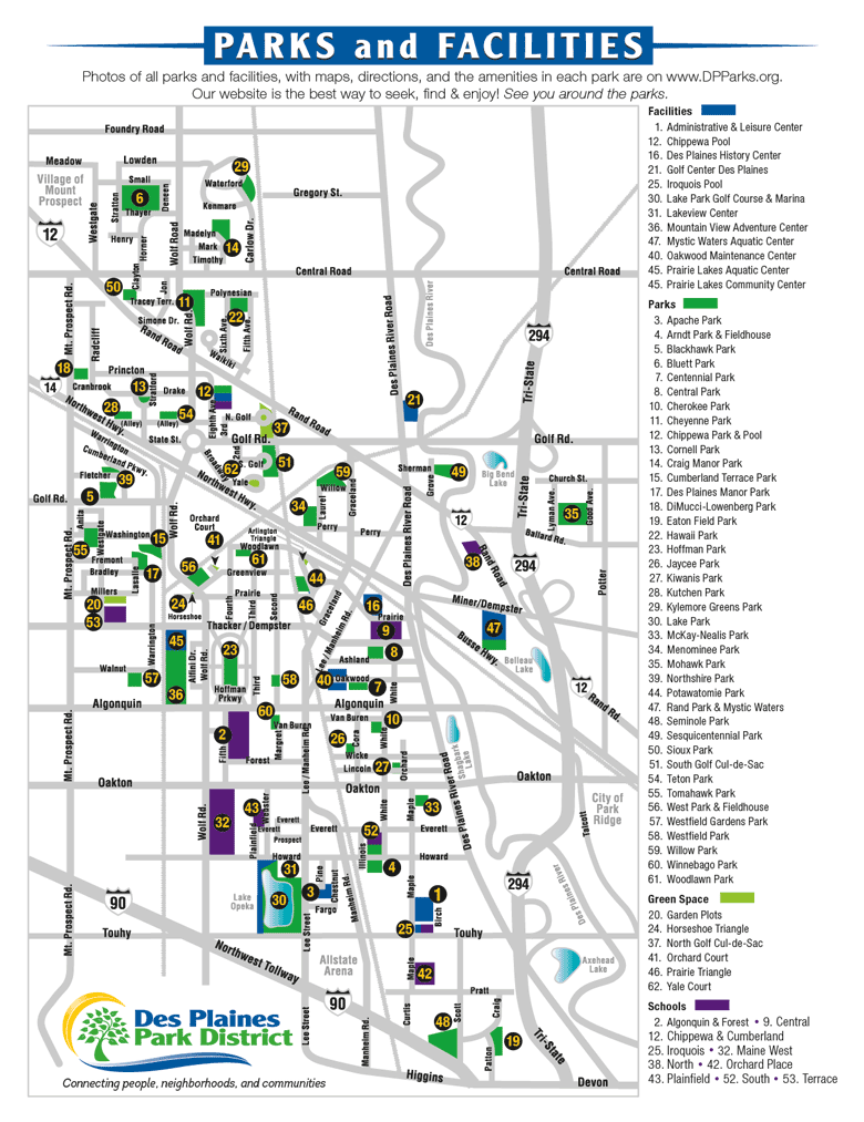 DPParks Facilities Maps – Map of all Facilities and Parks locations