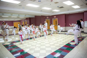 Kids practicing Karate